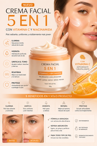 Crema Facial Iluminadora 5 en 1 con Vitamina C y Niacinamida