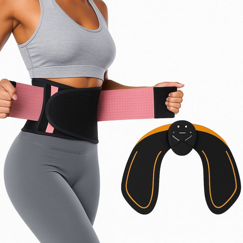 Combo de Faja con Efecto Sauna y Estimulador Muscular EMS para Glúteos.